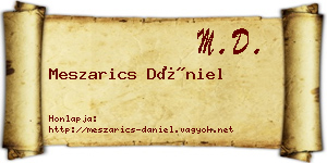 Meszarics Dániel névjegykártya